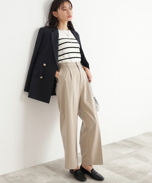 OPAQUE.CLIP（オペークドットクリップ）の「◆≪ヒルナンデス！で紹介≫ S-LLsize/ダブルテーラードジャケット/ウールライク【抗ピル/ストレッチ/洗える】（テーラードジャケット・レディース・ベージュ/ネイビー・36/38/40/42）」の6枚目の写真