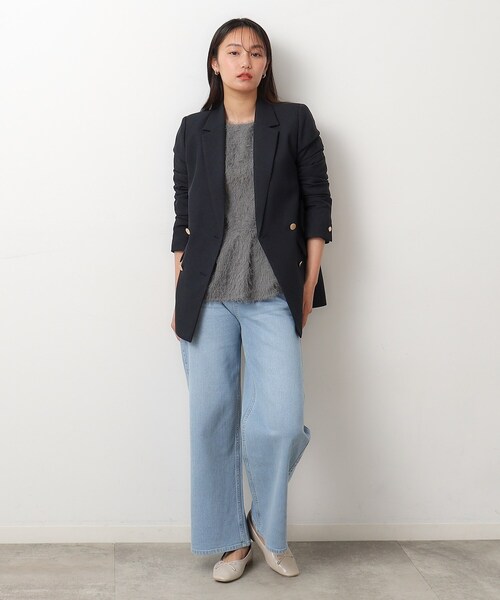 OPAQUE.CLIP（オペークドットクリップ）の「◆≪ヒルナンデス！で紹介≫ S-LLsize/ダブルテーラードジャケット/ウールライク【抗ピル/ストレッチ/洗える】（テーラードジャケット・レディース・ベージュ/ネイビー・36/38/40/42）」の13枚目の写真