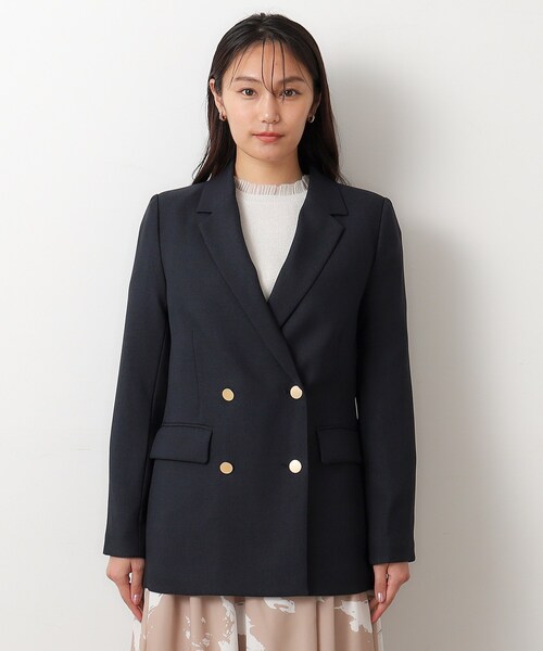 OPAQUE.CLIP（オペークドットクリップ）の「◆≪ヒルナンデス！で紹介≫ S-LLsize/ダブルテーラードジャケット/ウールライク【抗ピル/ストレッチ/洗える】（テーラードジャケット・レディース・ベージュ/ネイビー・36/38/40/42）」の16枚目の写真