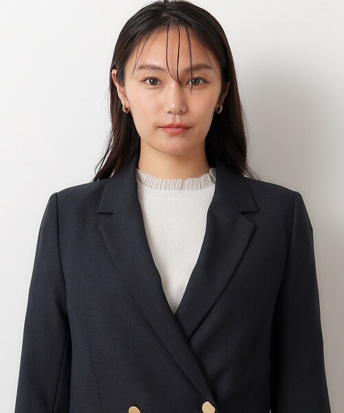 OPAQUE.CLIP（オペークドットクリップ）の「◆≪ヒルナンデス！で紹介≫ S-LLsize/ダブルテーラードジャケット/ウールライク【抗ピル/ストレッチ/洗える】（テーラードジャケット・レディース・ベージュ/ネイビー・36/38/40/42）」の19枚目の写真