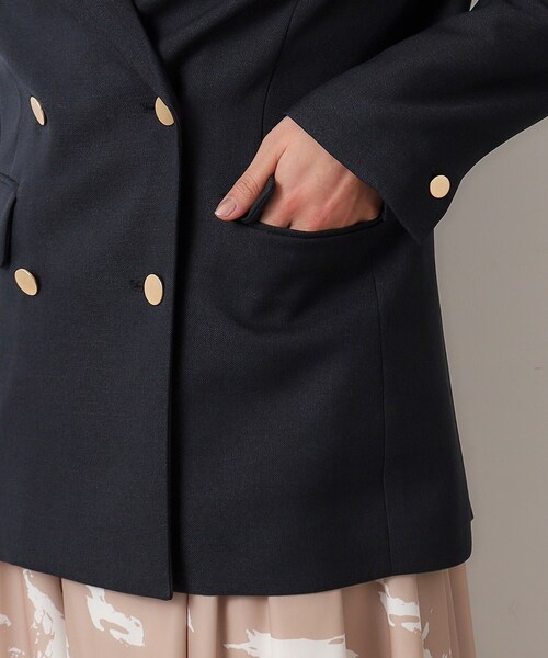 OPAQUE.CLIP（オペークドットクリップ）の「◆≪ヒルナンデス！で紹介≫ S-LLsize/ダブルテーラードジャケット/ウールライク【抗ピル/ストレッチ/洗える】（テーラードジャケット・レディース・ベージュ/ネイビー・36/38/40/42）」の20枚目の写真