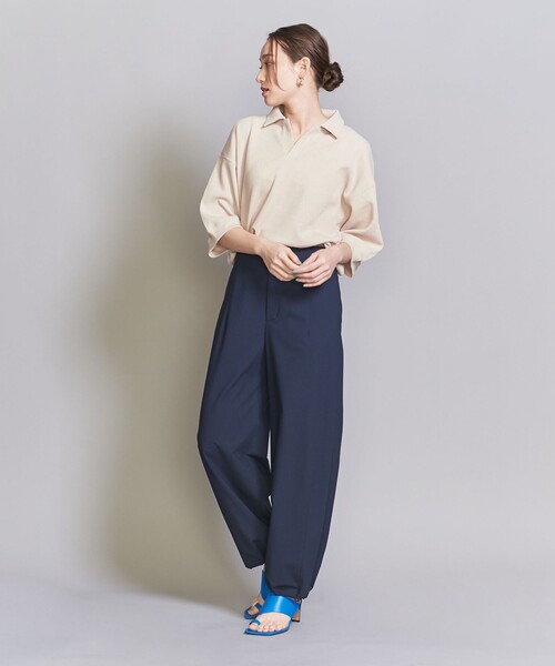 BEAUTY&YOUTH UNITED ARROWS（ビューティーアンドユースユナイテッドアローズ）の「【WEB限定】グリッド エアーワッフル スキッパーポロシャツ（Tシャツ/カットソー・メンズ・ブラック/ピンク/ベージュ・L/M/S）」の9枚目の写真