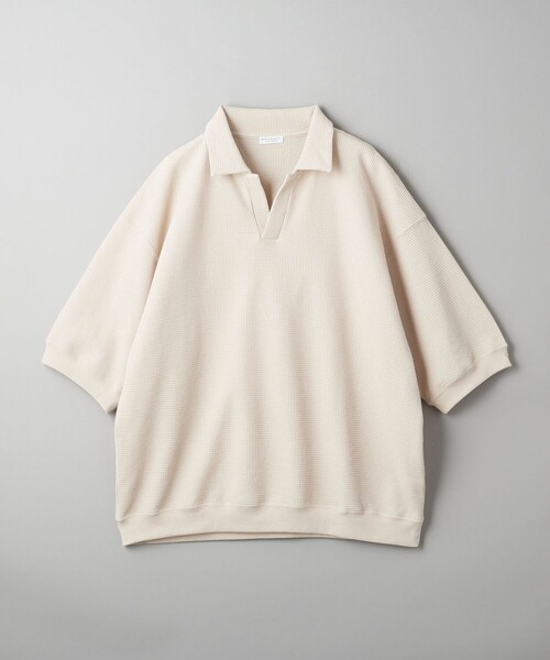 BEAUTY&YOUTH UNITED ARROWS（ビューティーアンドユースユナイテッドアローズ）の「【WEB限定】グリッド エアーワッフル スキッパーポロシャツ（Tシャツ/カットソー・メンズ・ブラック/ピンク/ベージュ・L/M/S）」の11枚目の写真