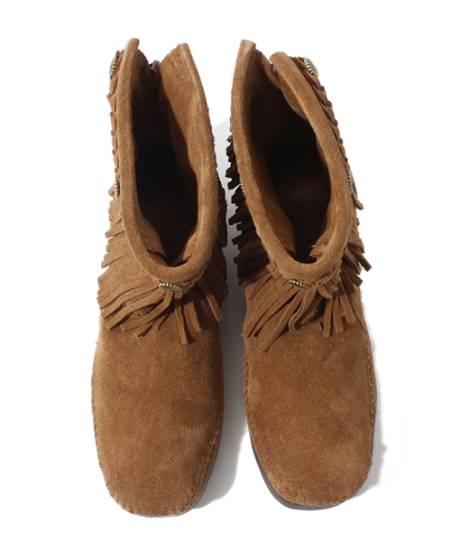 Minnetonka（ミネトンカ）の「【MINNETONKA】 ミネトンカ　HITOP BACK ZIP BOOT/ハイトップバックジップフリンジブーツ（ブーツ・レディース・ブラウン/ダークブラウン/ブラック/ベージュ/グレー・5/8/7/6/5h/6h/7h/8h/9）」の13枚目の写真