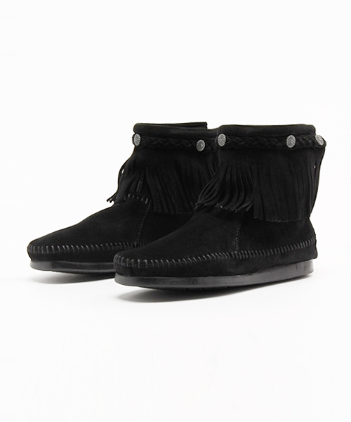 Minnetonka（ミネトンカ）の「【MINNETONKA】 ミネトンカ　HITOP BACK ZIP BOOT/ハイトップバックジップフリンジブーツ（ブーツ・レディース・ブラウン/ダークブラウン/ブラック/ベージュ/グレー・5/8/7/6/5h/6h/7h/8h/9）」の17枚目の写真
