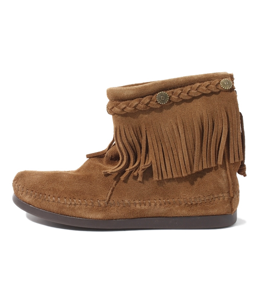Minnetonka（ミネトンカ）の「【MINNETONKA】 ミネトンカ　HITOP BACK ZIP BOOT/ハイトップバックジップフリンジブーツ（ブーツ・レディース・ブラウン/ダークブラウン/ブラック/ベージュ/グレー・5/8/7/6/5h/6h/7h/8h/9）」の21枚目の写真