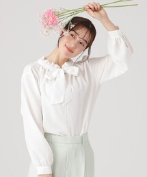 DRESKIP | 【無理せずキレイ】首元を華やかに演出してくれる フリルリボンブラウス(シャツ/ブラウス)