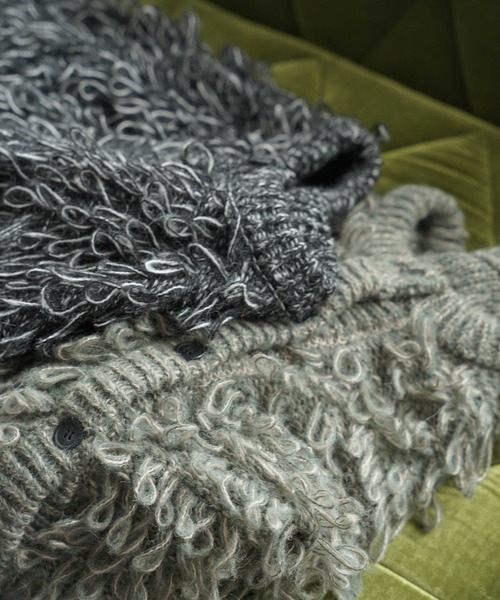 mimi toujours（ミミトゥジュール）の「ミックス フリンジ ショート丈 カーディガン mimi toujours×itsPeachi（カーディガン/ボレロ・レディース・ブラック/カーキ・フリー）」の14枚目の写真