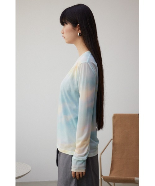 AZUL by moussy(アズールバイマウジー)の「ニュアンスパターンシアートップス(Tシャツ/カットソー・レディース・パープル系その他/ブルー系その他・FREE)」の7枚目の写真