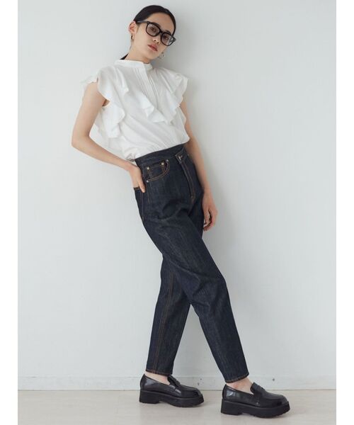 LAGUNAMOON（ラグナムーン）の「フリルピンタックノースリーブブラウス（シャツ/ブラウス・レディース・ホワイト/ブラック/ブルー・FREE）」の6枚目の写真