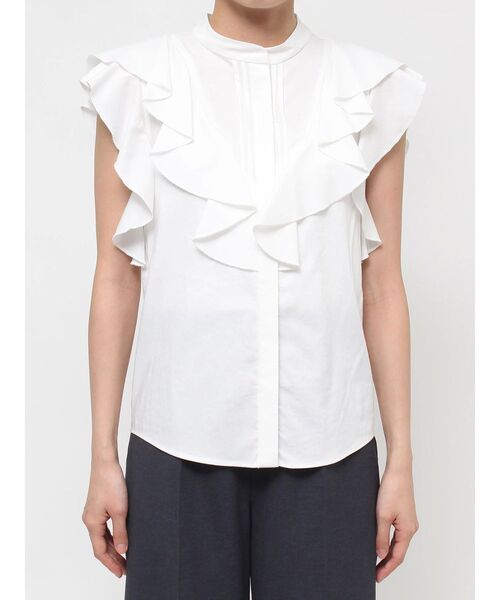 LAGUNAMOON（ラグナムーン）の「フリルピンタックノースリーブブラウス（シャツ/ブラウス・レディース・ホワイト/ブラック/ブルー・FREE）」の13枚目の写真