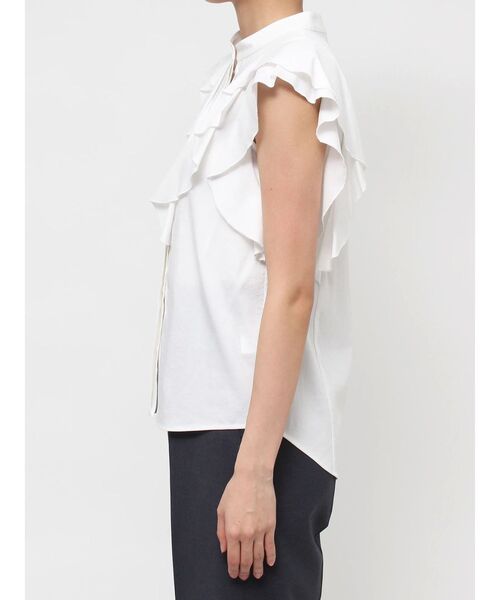 LAGUNAMOON（ラグナムーン）の「フリルピンタックノースリーブブラウス（シャツ/ブラウス・レディース・ホワイト/ブラック/ブルー・FREE）」の14枚目の写真