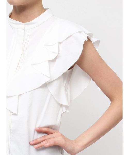 LAGUNAMOON（ラグナムーン）の「フリルピンタックノースリーブブラウス（シャツ/ブラウス・レディース・ホワイト/ブラック/ブルー・FREE）」の16枚目の写真