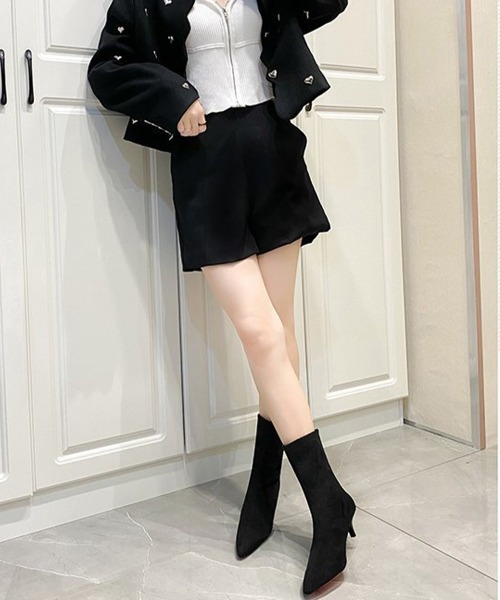 Miniministore(ミニミニストア)の「ショートブーツ スエードブーティ 裏起毛(ブーツ・レディース・アイボリー/ブラック/モカ・22.5cm/24.0cm/24.5cm/23.5cm/23.0cm)」の5枚目の写真