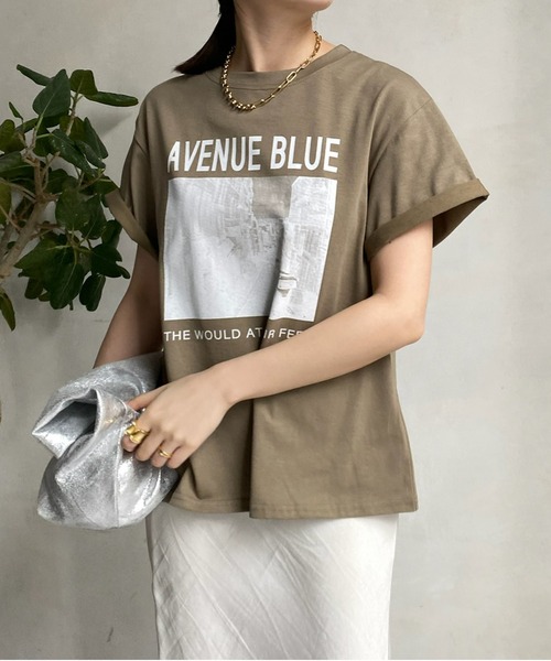 新品　DouDou AVENUE BLUE フォトTEE Tシャツ　カットソー セール】【WEB限定】AVENUE BLUE フォトTEE（Tシャツ/カットソー