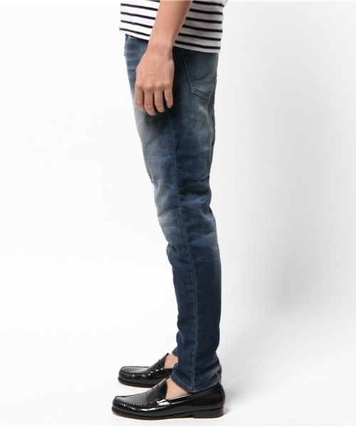 PANTS...（パンツ）の「【oblekt】オブレクトダメージデニムパンツ（デニムパンツ・メンズ・インディゴブルー・SMALL/MEDIUM/LARGE）」の3枚目の写真