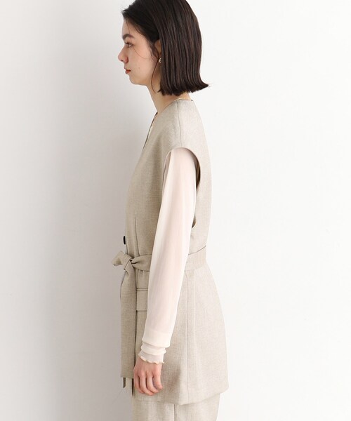 THE SHOP TK (ザ ショップ ティーケー )の「◆【セットアップ可】上品ミドル丈ジレ/洗濯機OK(ベスト・レディース・ベージュ/ネイビー・12/13)」の21枚目の写真