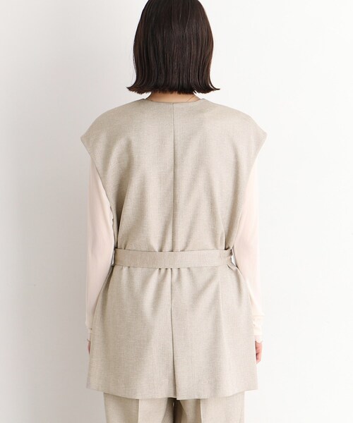 THE SHOP TK (ザ ショップ ティーケー )の「◆【セットアップ可】上品ミドル丈ジレ/洗濯機OK(ベスト・レディース・ベージュ/ネイビー・12/13)」の22枚目の写真