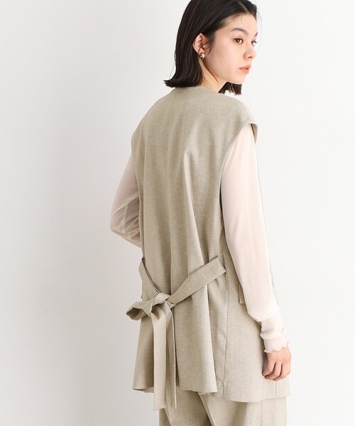 THE SHOP TK (ザ ショップ ティーケー )の「◆【セットアップ可】上品ミドル丈ジレ/洗濯機OK(ベスト・レディース・ベージュ/ネイビー・12/13)」の10枚目の写真