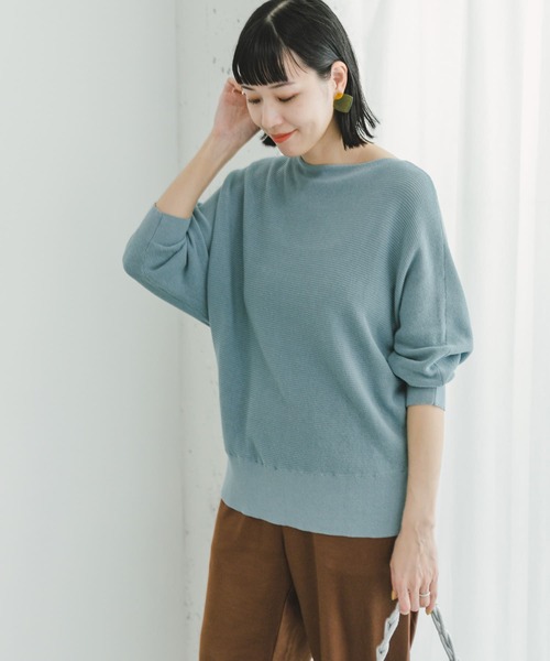 ITEMS URBANRESEARCH（アイテムズ アーバンリサーチ）の「ドルマン5ブソデニット（ニット/セーター・レディース・ブラック/ホワイト/ミント/ブラウン/グレー系その他・FREE）」の5枚目の写真