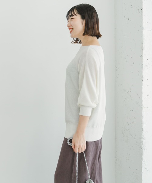 ITEMS URBANRESEARCH（アイテムズ アーバンリサーチ）の「ドルマン5ブソデニット（ニット/セーター・レディース・ブラック/ホワイト/ミント/ブラウン/グレー系その他・FREE）」の6枚目の写真