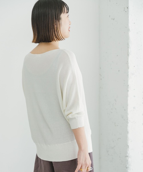 ITEMS URBANRESEARCH（アイテムズ アーバンリサーチ）の「ドルマン5ブソデニット（ニット/セーター・レディース・ブラック/ホワイト/ミント/ブラウン/グレー系その他・FREE）」の7枚目の写真