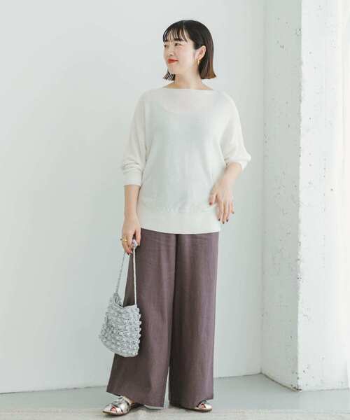 ITEMS URBANRESEARCH（アイテムズ アーバンリサーチ）の「ドルマン5ブソデニット（ニット/セーター・レディース・ブラック/ホワイト/ミント/ブラウン/グレー系その他・FREE）」の8枚目の写真