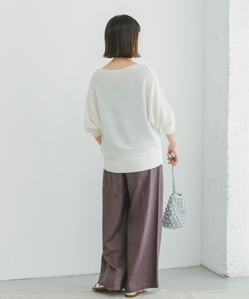 ITEMS URBANRESEARCH（アイテムズ アーバンリサーチ）の「ドルマン5ブソデニット（ニット/セーター・レディース・ブラック/ホワイト/ミント/ブラウン/グレー系その他・FREE）」の9枚目の写真