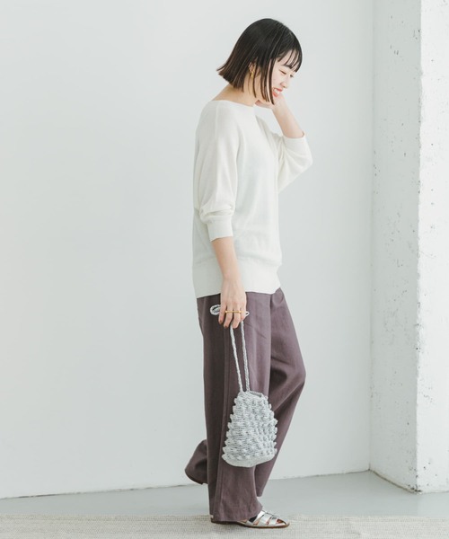 ITEMS URBANRESEARCH（アイテムズ アーバンリサーチ）の「ドルマン5ブソデニット（ニット/セーター・レディース・ブラック/ホワイト/ミント/ブラウン/グレー系その他・FREE）」の10枚目の写真