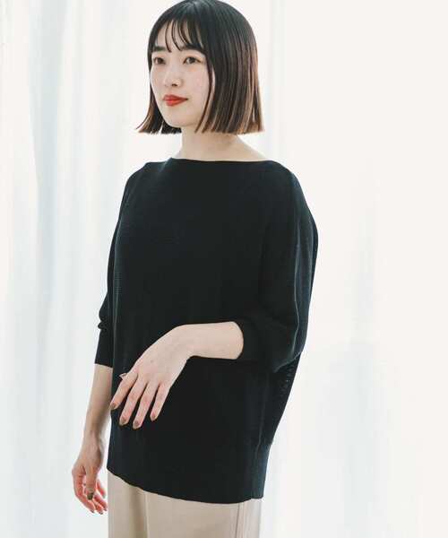 ITEMS URBANRESEARCH（アイテムズ アーバンリサーチ）の「ドルマン5ブソデニット（ニット/セーター・レディース・ブラック/ホワイト/ミント/ブラウン/グレー系その他・FREE）」の11枚目の写真