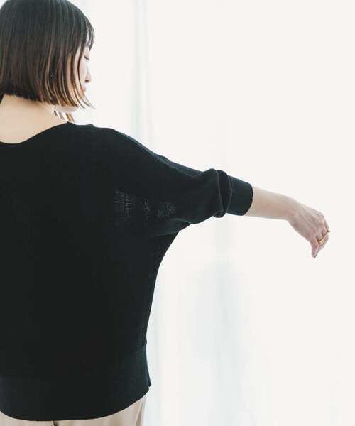 ITEMS URBANRESEARCH（アイテムズ アーバンリサーチ）の「ドルマン5ブソデニット（ニット/セーター・レディース・ブラック/ホワイト/ミント/ブラウン/グレー系その他・FREE）」の13枚目の写真