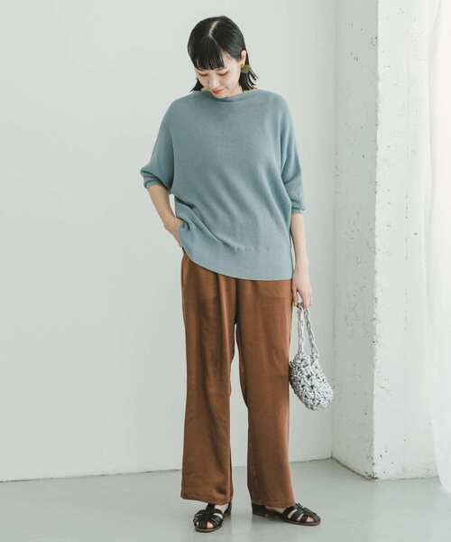 ITEMS URBANRESEARCH（アイテムズ アーバンリサーチ）の「ドルマン5ブソデニット（ニット/セーター・レディース・ブラック/ホワイト/ミント/ブラウン/グレー系その他・FREE）」の18枚目の写真