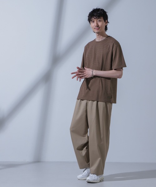 NANO universe(ナノユニバース)の「Anti Soaked(R) 汗染み防止 ピンボーダークルーネックTシャツ(Tシャツ/カットソー・メンズ・ホワイト/ブラウン/ネイビー・S/M/L)」の20枚目の写真