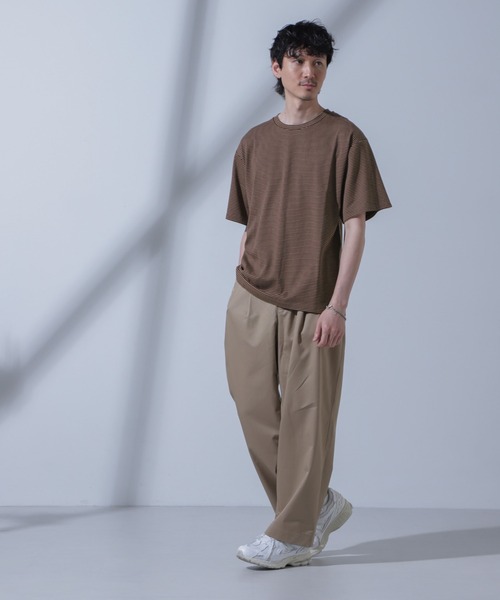 NANO universe(ナノユニバース)の「Anti Soaked(R) 汗染み防止 ピンボーダークルーネックTシャツ(Tシャツ/カットソー・メンズ・ホワイト/ブラウン/ネイビー・S/M/L)」の22枚目の写真