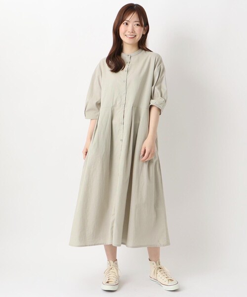 one'sterrace（ワンズテラス）の「タックギャザーワンピース（ワンピース・レディース・ブラック系8/サックスブルー系8/ベージュ系8・02）」の15枚目の写真