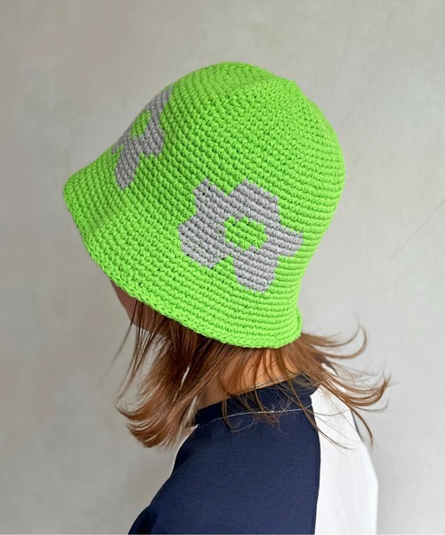 CPCM(シーピーシーエム)の「ハンドニット花柄ハット(ハット・メンズ・ブラック/ベージュ/グリーン・FREE)」の15枚目の写真