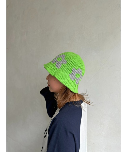CPCM(シーピーシーエム)の「ハンドニット花柄ハット(ハット・メンズ・ブラック/ベージュ/グリーン・FREE)」の14枚目の写真