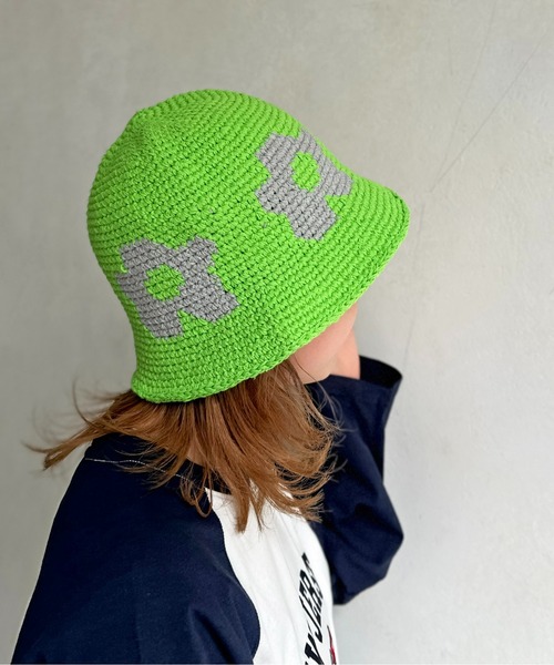 CPCM(シーピーシーエム)の「ハンドニット花柄ハット(ハット・メンズ・ブラック/ベージュ/グリーン・FREE)」の12枚目の写真