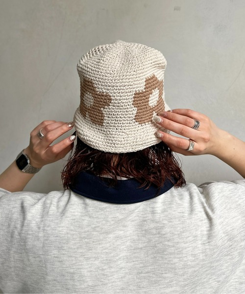 CPCM(シーピーシーエム)の「ハンドニット花柄ハット(ハット・メンズ・ブラック/ベージュ/グリーン・FREE)」の19枚目の写真