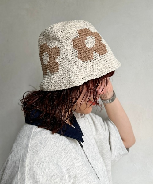 CPCM(シーピーシーエム)の「ハンドニット花柄ハット(ハット・メンズ・ブラック/ベージュ/グリーン・FREE)」の18枚目の写真
