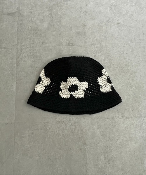 CPCM(シーピーシーエム)の「ハンドニット花柄ハット(ハット・メンズ・ブラック/ベージュ/グリーン・FREE)」の10枚目の写真