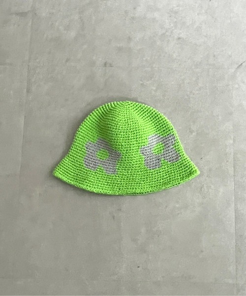 CPCM(シーピーシーエム)の「ハンドニット花柄ハット(ハット・メンズ・ブラック/ベージュ/グリーン・FREE)」の5枚目の写真