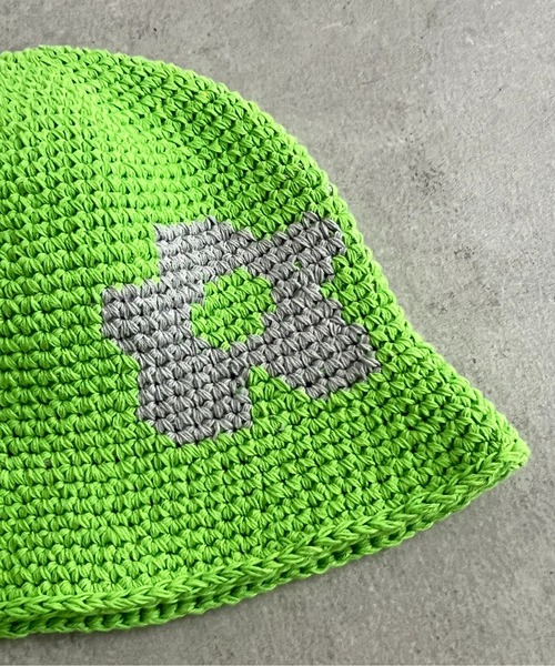 CPCM(シーピーシーエム)の「ハンドニット花柄ハット(ハット・メンズ・ブラック/ベージュ/グリーン・FREE)」の4枚目の写真