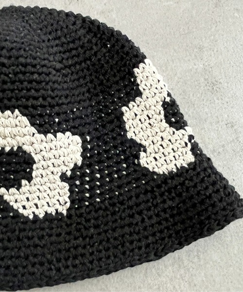 CPCM(シーピーシーエム)の「ハンドニット花柄ハット(ハット・メンズ・ブラック/ベージュ/グリーン・FREE)」の9枚目の写真