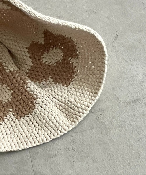 CPCM(シーピーシーエム)の「ハンドニット花柄ハット(ハット・メンズ・ブラック/ベージュ/グリーン・FREE)」の6枚目の写真