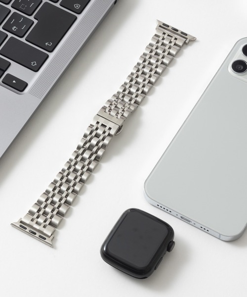 emonique(エモニーク)の「ステンレス製 Apple Watch バンド スマートウォッチバンド【38/40/41/42/44/45/49mm対応】(デジタル腕時計・メンズ・ゴールド/ピンクゴールド/ブラック/シルバー・38/42)」の1枚目の写真