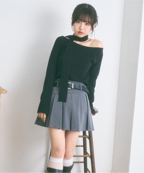 Ada.(エイダ)の「<Peachyyouth × Ada.>【Set up対応】ウェーブライン プリーツ ミニスカート インパン裏地付き(スカート・レディース・グレー/ベージュ・S/M)」の2枚目の写真