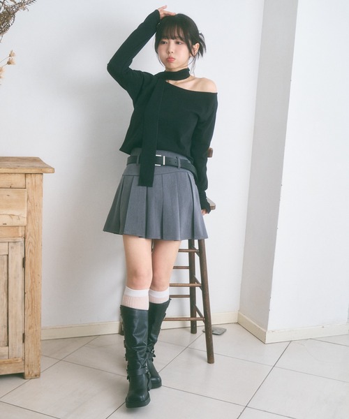 Ada.(エイダ)の「<Peachyyouth × Ada.>【Set up対応】ウェーブライン プリーツ ミニスカート インパン裏地付き(スカート・レディース・グレー/ベージュ・S/M)」の8枚目の写真