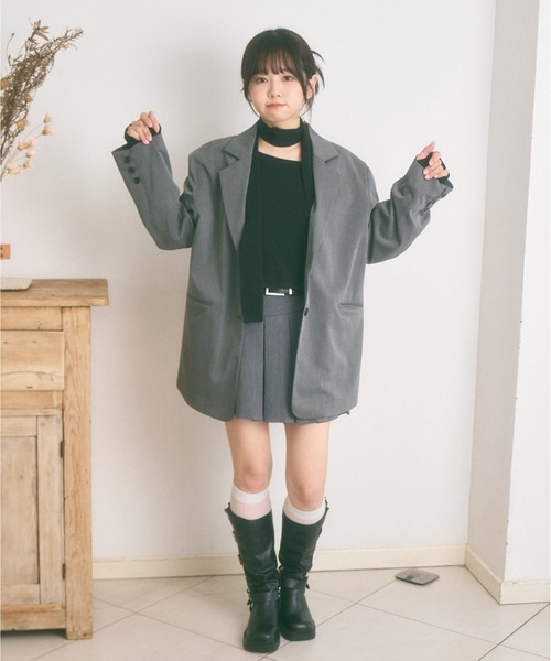 Ada.(エイダ)の「<Peachyyouth × Ada.>【Set up対応】ウェーブライン プリーツ ミニスカート インパン裏地付き(スカート・レディース・グレー/ベージュ・S/M)」の11枚目の写真