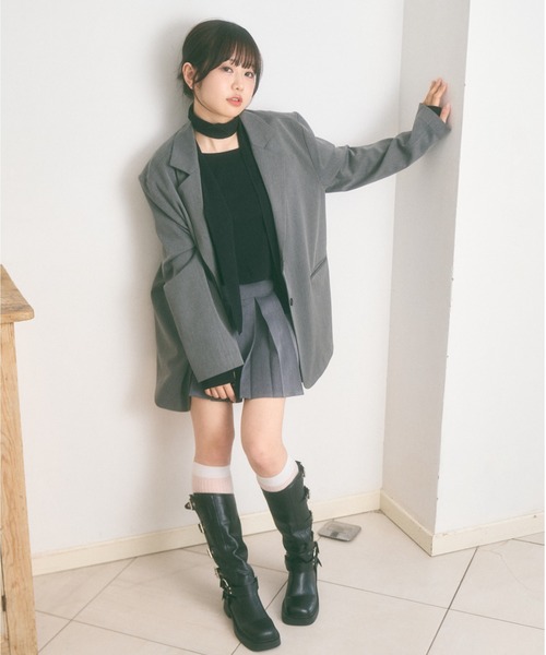 Ada.(エイダ)の「<Peachyyouth × Ada.>【Set up対応】ウェーブライン プリーツ ミニスカート インパン裏地付き(スカート・レディース・グレー/ベージュ・S/M)」の13枚目の写真